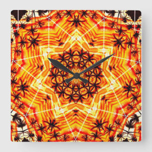 Relógio Quadrado Coco Palm Star