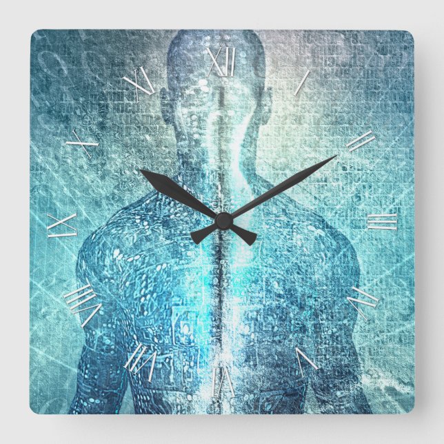 Relógio Quadrado Código de Alma (Frente)
