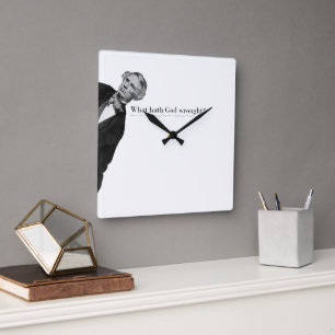 Relógio Quadrado Código Morse Origina - Que Hath Deus Trouxe?