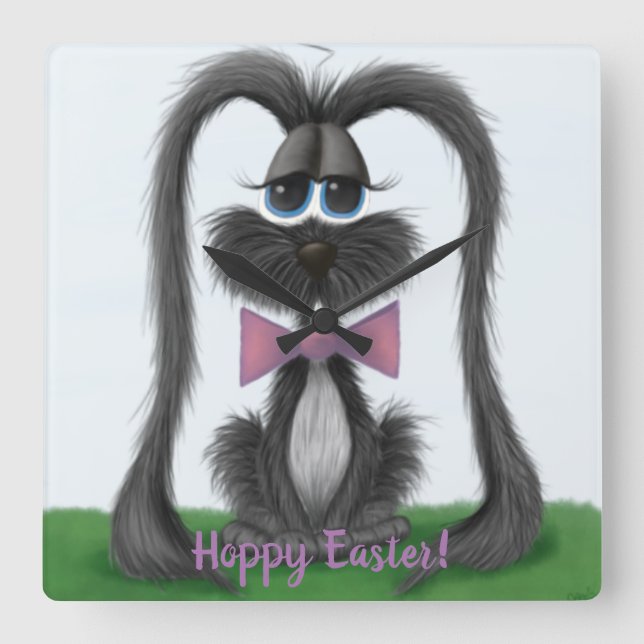 Relógio Quadrado Coelho Adorável (Frente)