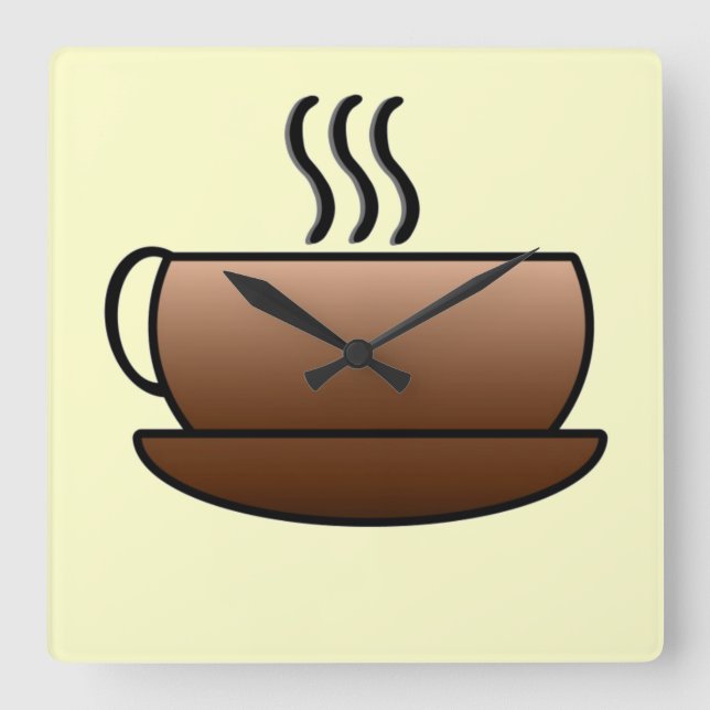 Relógio Quadrado Coffee Mug (Frente)