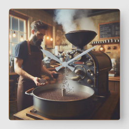 Relógio Quadrado Coffee Roaster