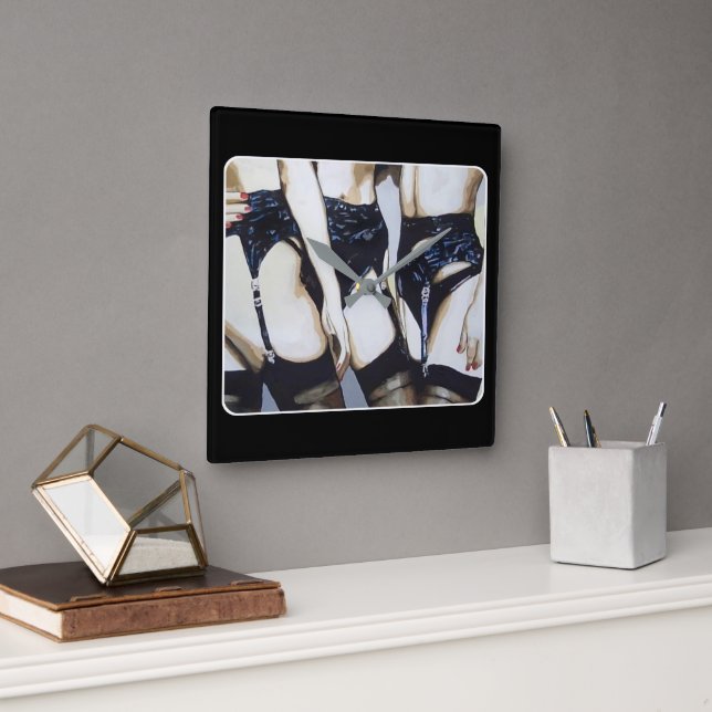 Relógio Quadrado 'Coisas Acontecem' Pintura em um (Escritório)