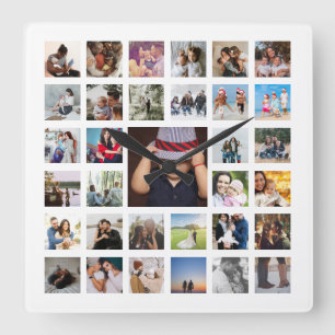 Relógio Quadrado Colagem de Modelo de Fotografia Personalizada