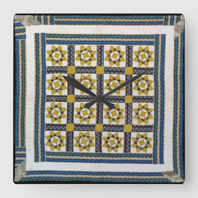 Relógio Quadrado Colcha de girassol (Frente)