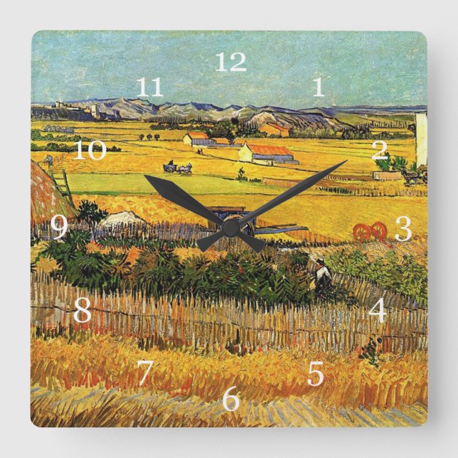 Relógio Quadrado Colheita em La Crau, com Montmajour... (Frente)