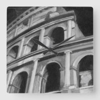 Coliseu romano com desenhos arquitetônicos