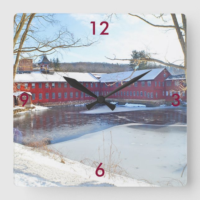 Relógio Quadrado Collins Company Wall Clock (Frente)