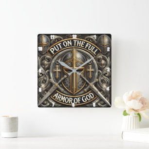 RELÓGIO QUADRADO COLOQUE O CHEIO DE DEUS