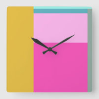 Color Block Art Geometric Shapes Bright Turquoise