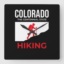 Relógio Quadrado Colorado Hiking – The Centennial State USA