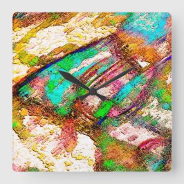 Relógio Quadrado Colorido - Russo e áspero, como o brasão