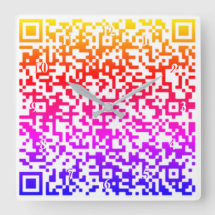 Relógio Quadrado Colorir Código QR Verificador de Informações de Pa