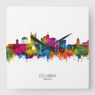 Relógio Quadrado Columbia Missouri Skyline