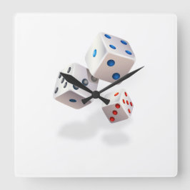 Relógio Quadrado Coluna Com Pontos Coloridos