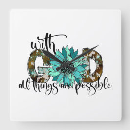 Relógio Quadrado Com Deus