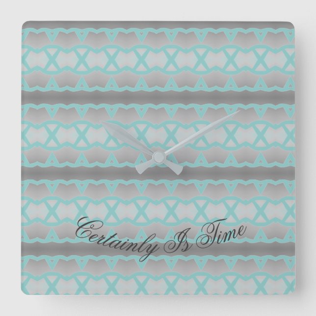 Relógio Quadrado Com Teto E Cinza (Frente)