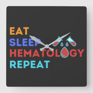 Relógio Quadrado COMA HEMATOLOGIA REPITA - #lablife