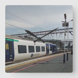 Relógio Quadrado Comboio azul e branco