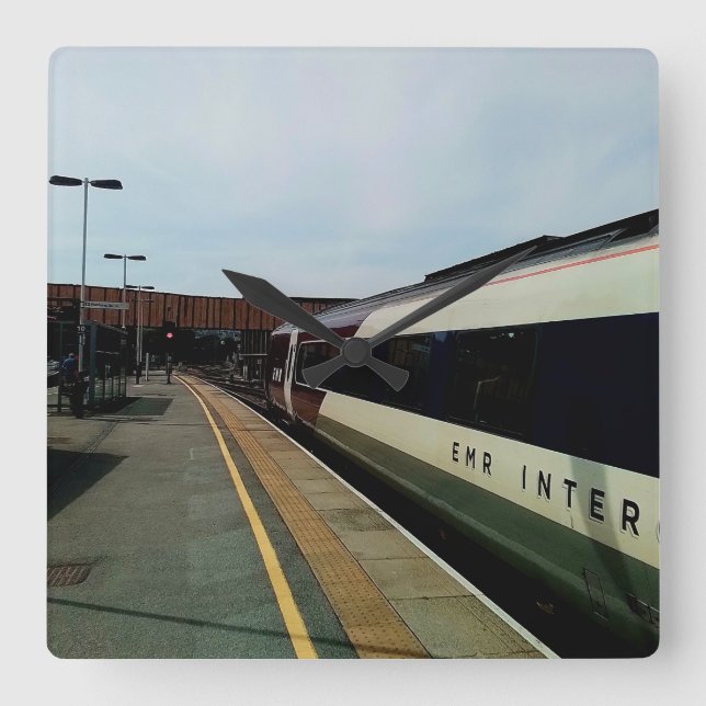 Relógio Quadrado Comboio estilo Vintage (Frente)