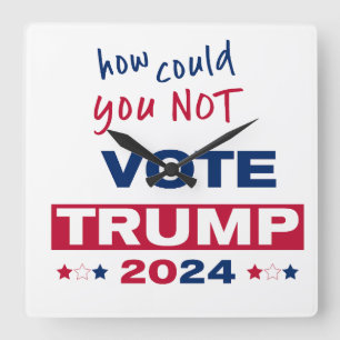 Relógio Quadrado Como não pôde votar no TRUMP 2024