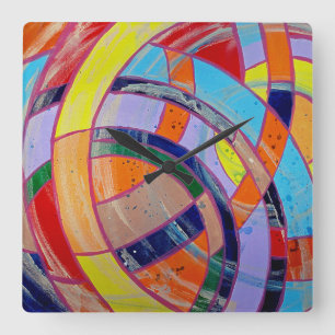 Relógio Quadrado Composição #15 por Michael Moffa