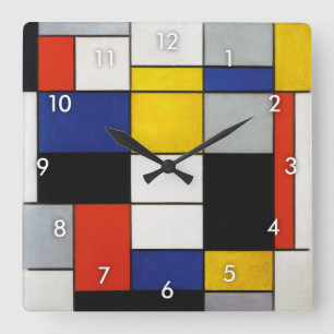 Relógio Quadrado Composição, Mondrian
