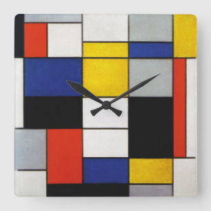 Relógio Quadrado Composição, Mondrian