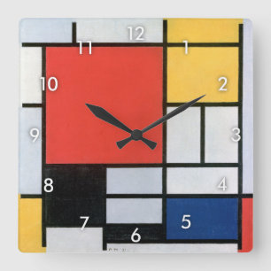 Relógio Quadrado Composição, Mondrian