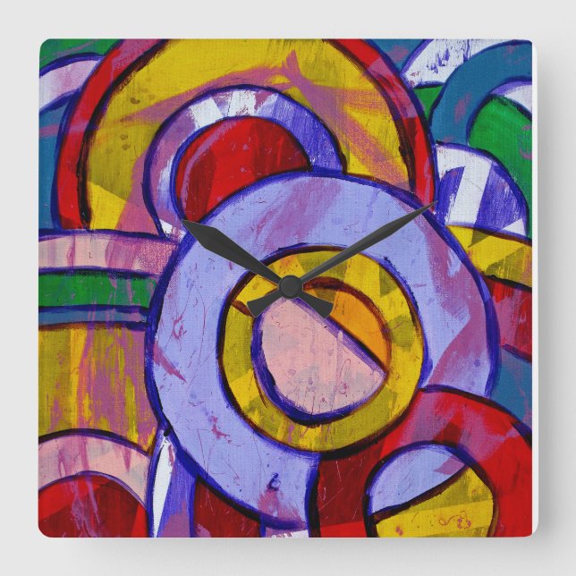 Relógio Quadrado Composição nº 19 de Michael Moffa (Frente)