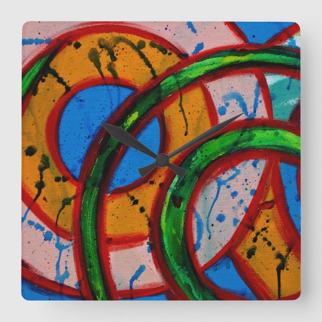 Relógio Quadrado Composição nº 20A de Michael Moffa (Frente)