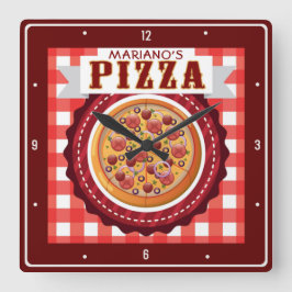 Relógio Quadrado Compro Personalizado Pizzeria Pizzaria Italiana