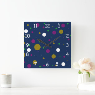 Relógio Quadrado Confetti cromático