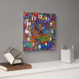 Relógio Quadrado Confusion By Squid Fear City