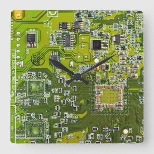 Relógio Quadrado Conjunto de circuito impresso Circuito verde PCB C