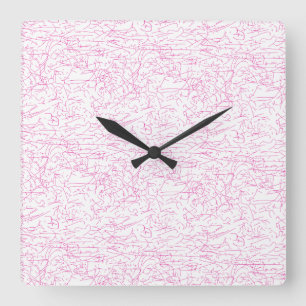 Relógio Quadrado Conjunto de Pastas de Arquivo Abstratas Rosa para 