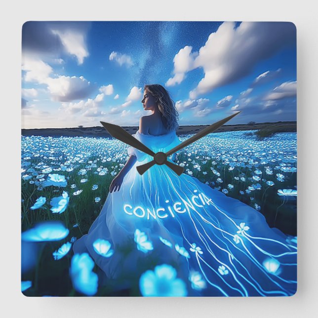 Relógio Quadrado Consciousness / Conciencia (Frente)