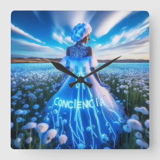 Relógio Quadrado Consciousness / Conciencia