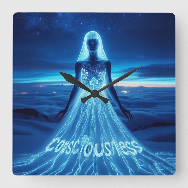 Relógio Quadrado Consciousness / Conciencia (Frente)