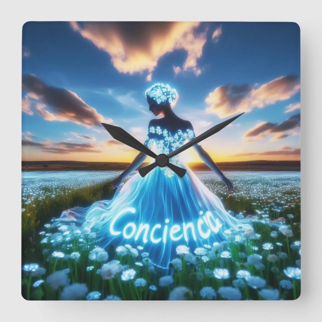 Relógio Quadrado Consciousness / Conciencia (Frente)