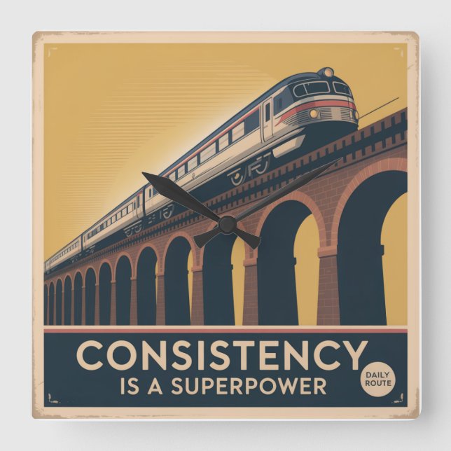 Relógio Quadrado Consistency Is A Superpower (Frente)