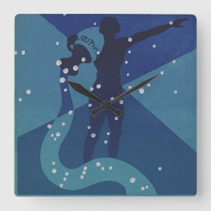 Relógio Quadrado Constelação de Aquário, Astrologia do Zodíaco Vint