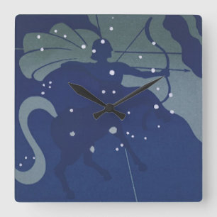 Relógio Quadrado Constelação de Vintage Zodiac Astrologia Sagitá