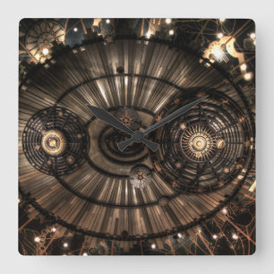Relógio Quadrado Constelações mecânicas do zodíaco de Steampunk