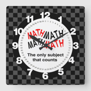 Relógio Quadrado Contagens Matemáticas onduladas