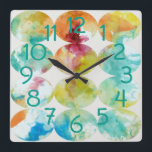 Relógio Quadrado Cor de Mesclagem II<br><div class="desc">Padrões</div>