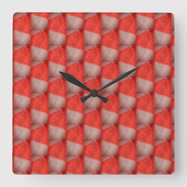 Relógio Quadrado cor laranja e branca (Frente)