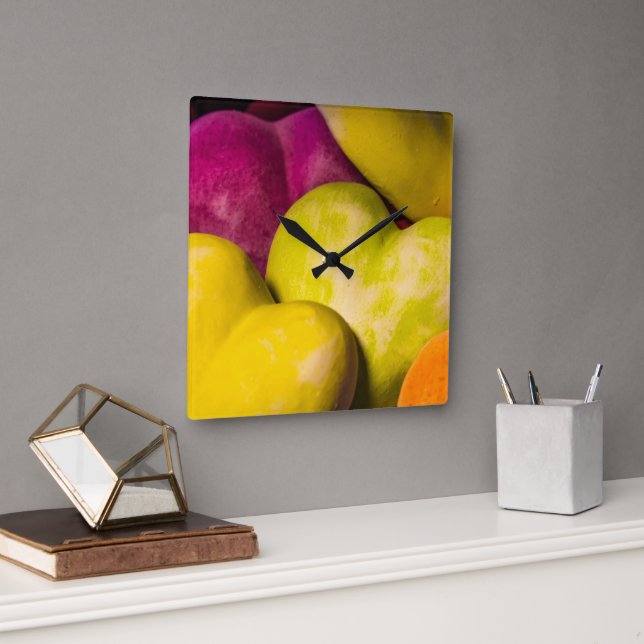 Relógio Quadrado Coração, coração doce... (Escritório)