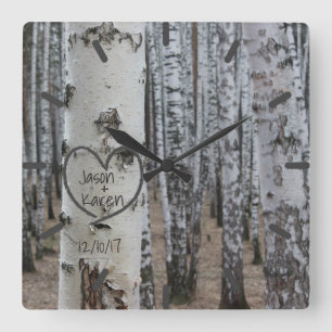 Relógio Quadrado Coração Cravado pela Rússia do País Personalizado