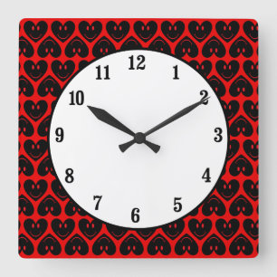 Relógio Quadrado Coração de Rosto Feliz